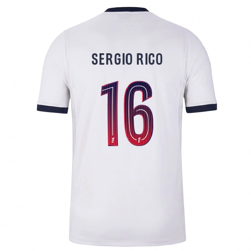 Danxen Kinder Sergio Rico #16 Weiß Schwarz Rot Auswärtstrikot Trikot 2026/27 T-Shirt Österreich