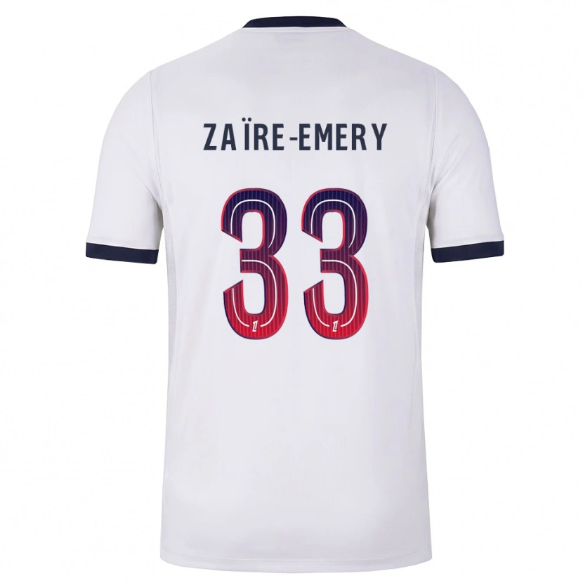 Danxen Kinder Warren Zaïre-Emery #33 Weiß Schwarz Rot Auswärtstrikot Trikot 2026/27 T-Shirt Österreich