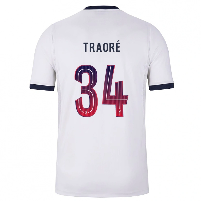 Danxen Kinder Naolia Traoré #34 Weiß Schwarz Rot Auswärtstrikot Trikot 2026/27 T-Shirt Österreich