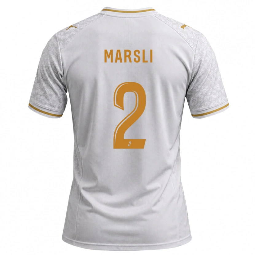 Danxen Kinder Adam Marsli #2 Weiß Grau Goldrute Auswärtstrikot Trikot 2026/27 T-Shirt Österreich