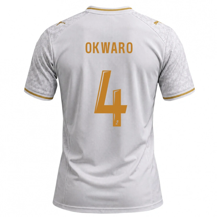 Danxen Kinder Manzur Okwaro #4 Weiß Grau Goldrute Auswärtstrikot Trikot 2026/27 T-Shirt Österreich