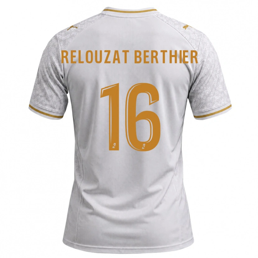 Danxen Kinder Maxime Relouzat Berthier #16 Weiß Grau Goldrute Auswärtstrikot Trikot 2026/27 T-Shirt Österreich