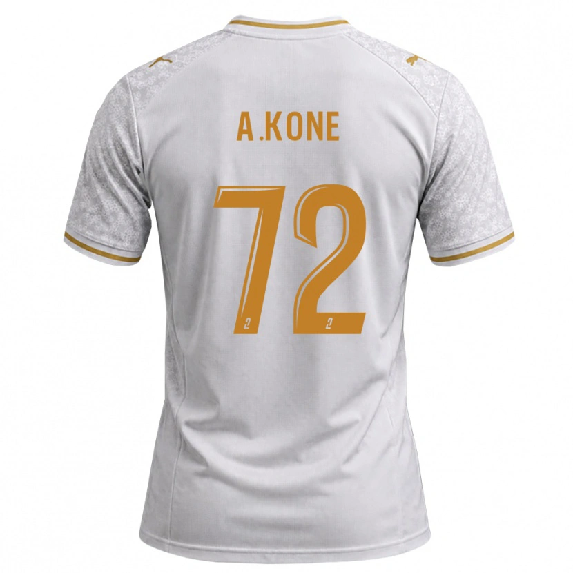 Danxen Kinder Amadou Koné #72 Weiß Grau Goldrute Auswärtstrikot Trikot 2026/27 T-Shirt Österreich