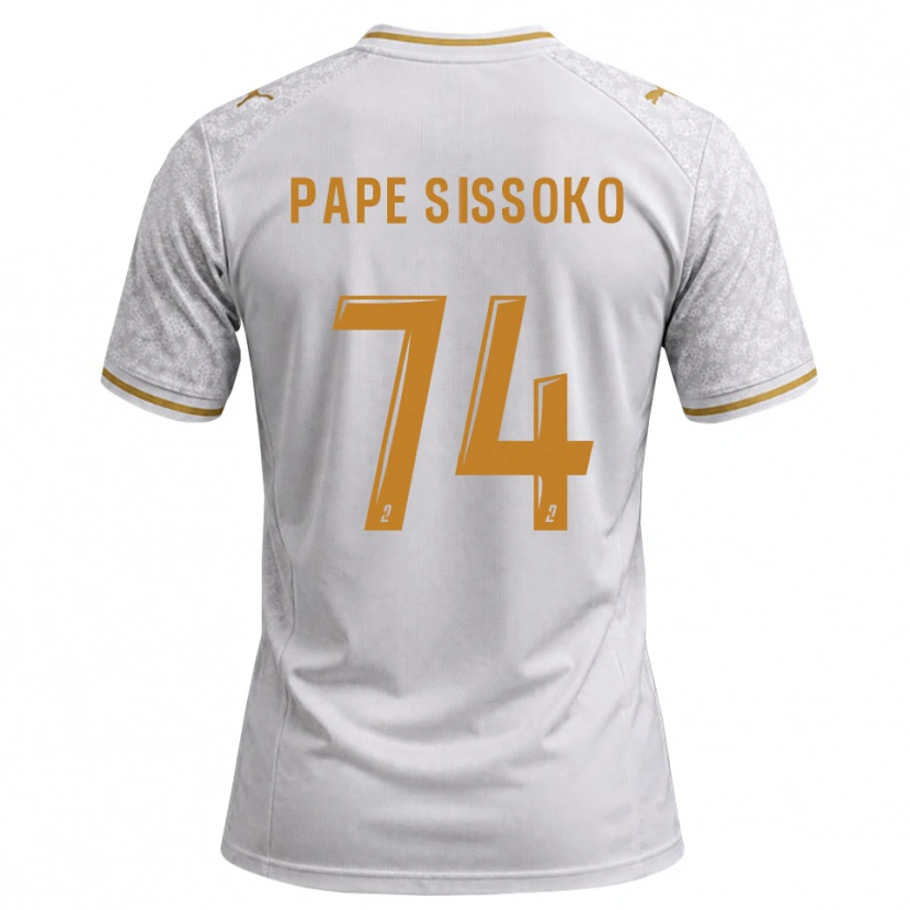 Danxen Kinder Niama Pape Sissoko #74 Weiß Grau Goldrute Auswärtstrikot Trikot 2026/27 T-Shirt Österreich