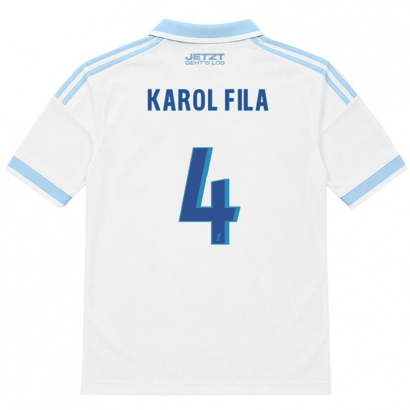 Danxen Kinder Karol Fila #4 Hellblau Weiß Rot Auswärtstrikot Trikot 2026/27 T-Shirt Österreich