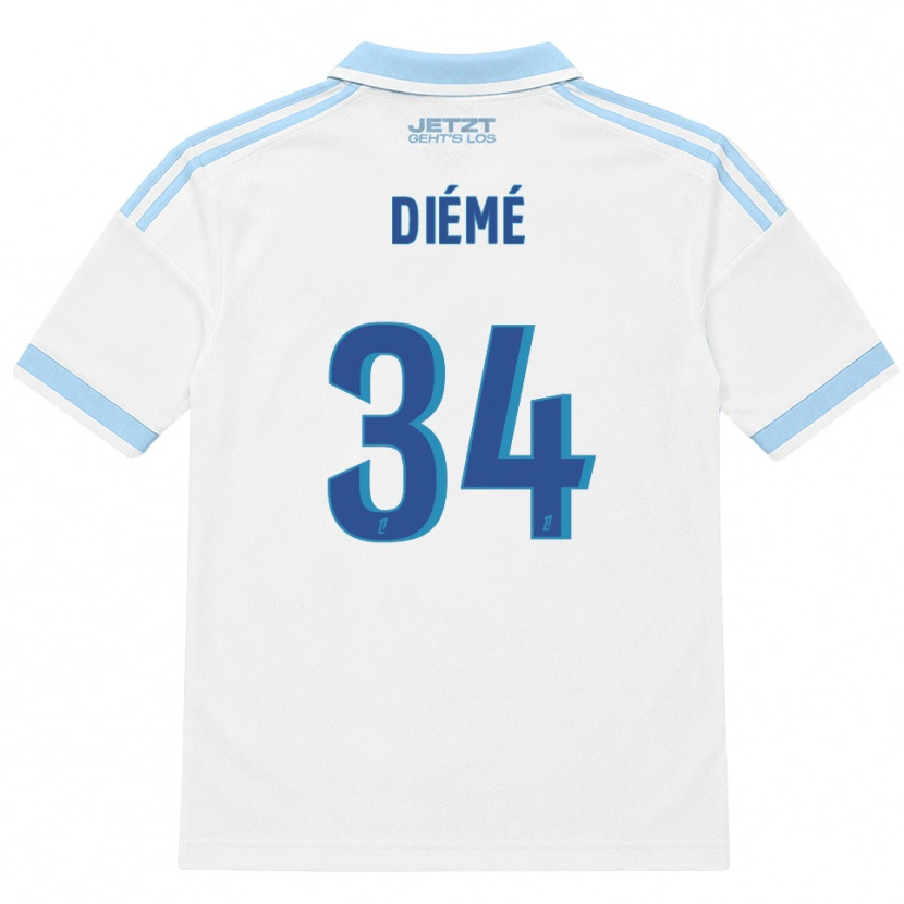 Danxen Kinder Yaya Diémé #34 Hellblau Weiß Rot Auswärtstrikot Trikot 2026/27 T-Shirt Österreich