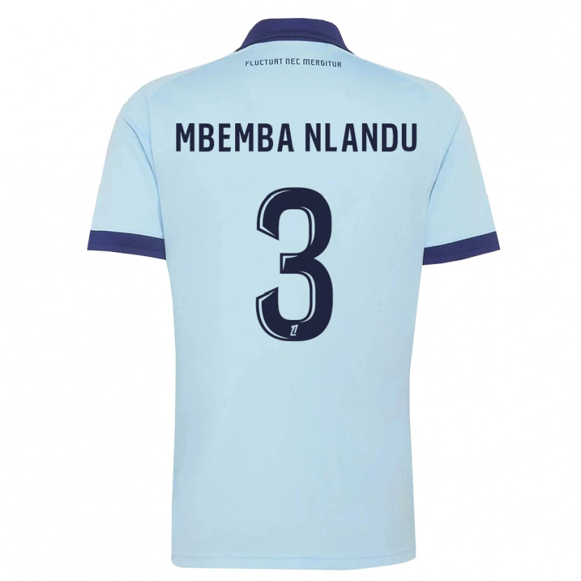 Danxen Kinder Emmanuel Mbemba #3 Kornblumenblau Schwarz Auswärtstrikot Trikot 2026/27 T-Shirt Österreich