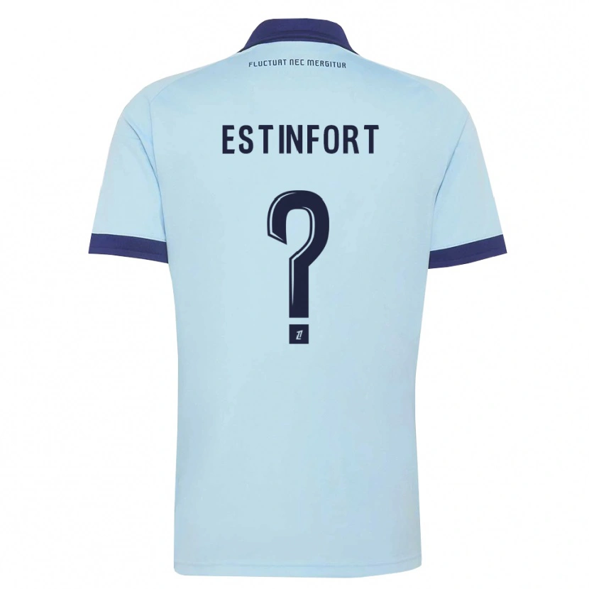 Danxen Kinder Adam Estinfort #0 Kornblumenblau Schwarz Auswärtstrikot Trikot 2026/27 T-Shirt Österreich