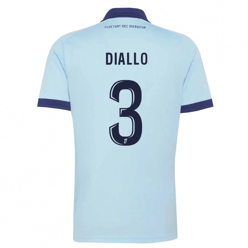 Danxen Kinder Ibrahim Diallo #3 Kornblumenblau Schwarz Auswärtstrikot Trikot 2026/27 T-Shirt Österreich