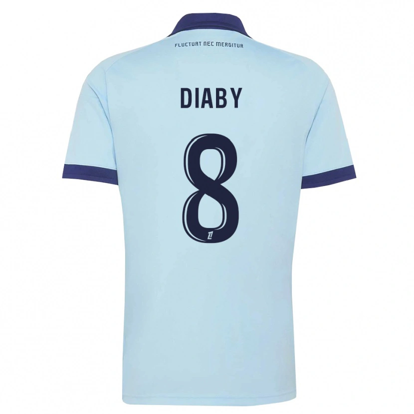 Danxen Kinder Aboubakar Diaby #8 Kornblumenblau Schwarz Auswärtstrikot Trikot 2026/27 T-Shirt Österreich