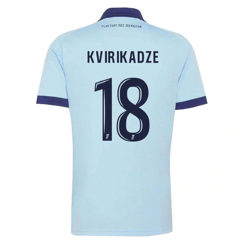 Danxen Kinder Andria Kvirikadze #18 Kornblumenblau Schwarz Auswärtstrikot Trikot 2026/27 T-Shirt Österreich