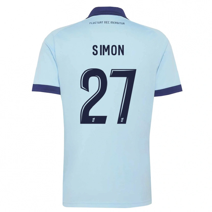 Danxen Kinder Moses Simon #27 Kornblumenblau Schwarz Auswärtstrikot Trikot 2026/27 T-Shirt Österreich