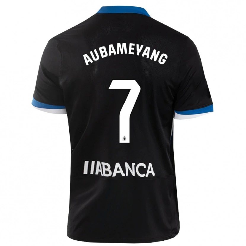 Danxen Kinder Pierre-Emerick Aubameyang #7 Schwarz Blau Weiß Auswärtstrikot Trikot 2026/27 T-Shirt Österreich