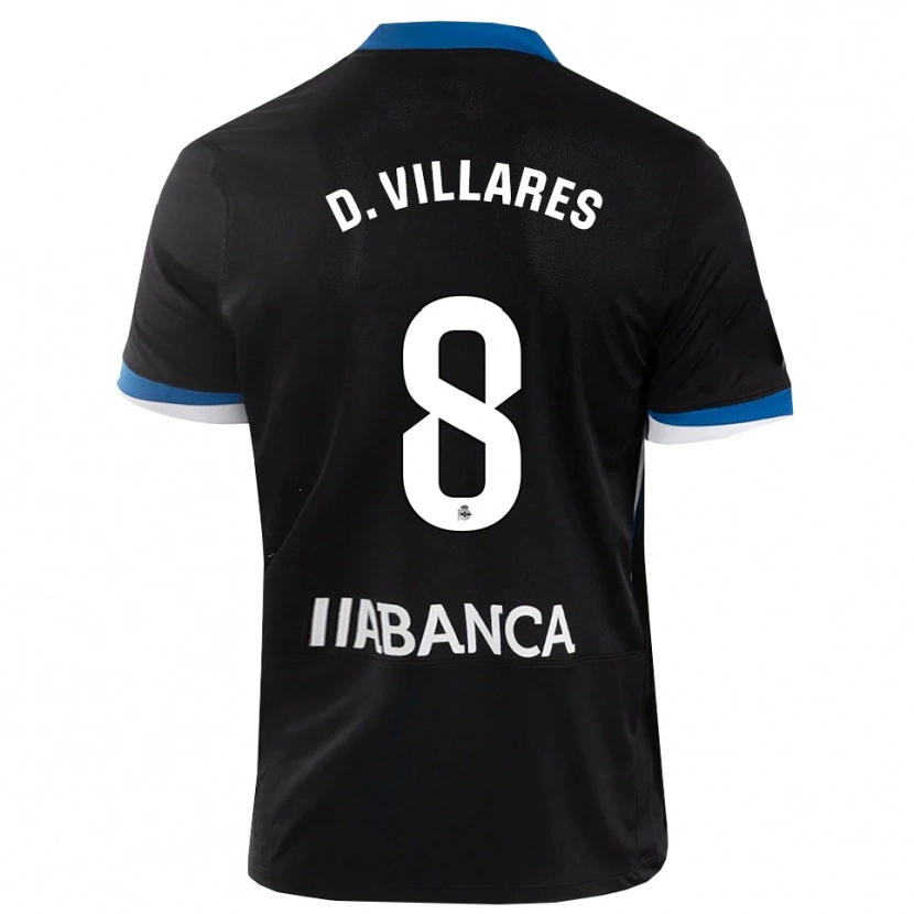 Danxen Kinder Diego Villares #8 Schwarz Blau Weiß Auswärtstrikot Trikot 2026/27 T-Shirt Österreich