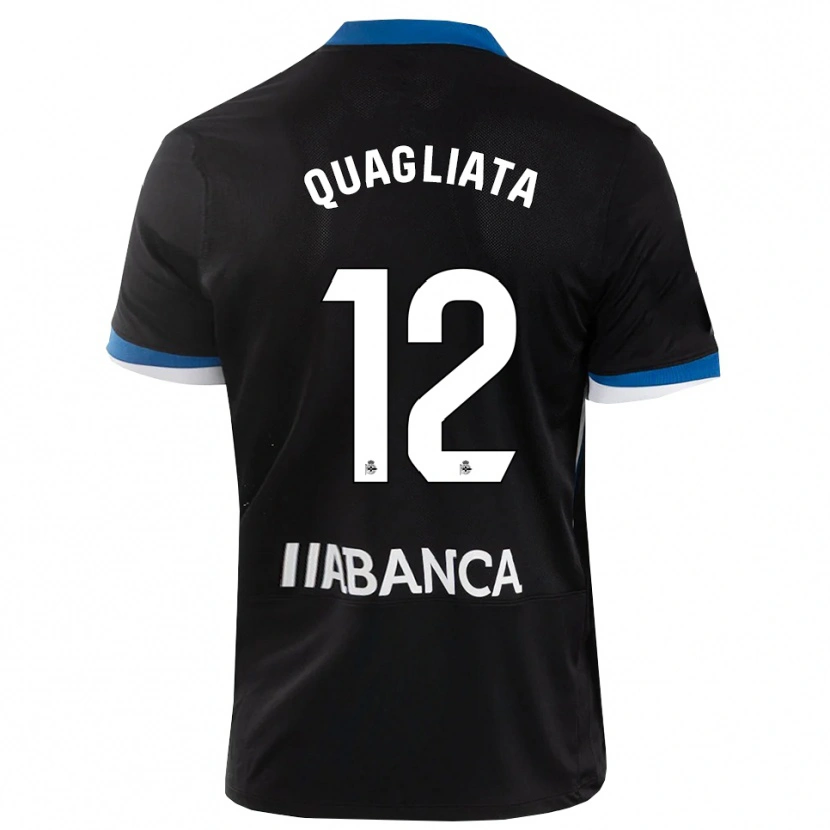Danxen Kinder Giacomo Quagliata #12 Schwarz Blau Weiß Auswärtstrikot Trikot 2026/27 T-Shirt Österreich