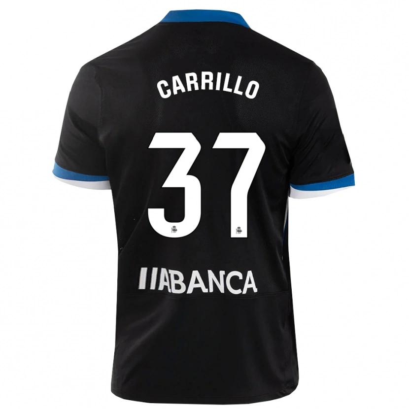 Danxen Kinder Noé Carrillo #37 Schwarz Blau Weiß Auswärtstrikot Trikot 2026/27 T-Shirt Österreich