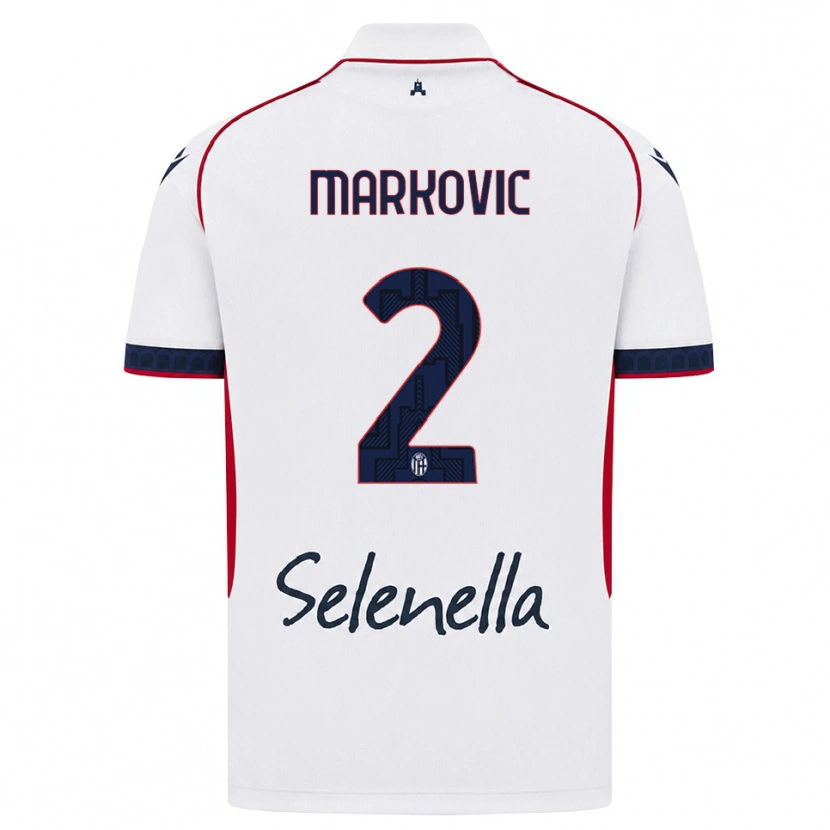 Danxen Kinder Petar Markovic #2 Weiß Rot Königsblau Auswärtstrikot Trikot 2026/27 T-Shirt Österreich