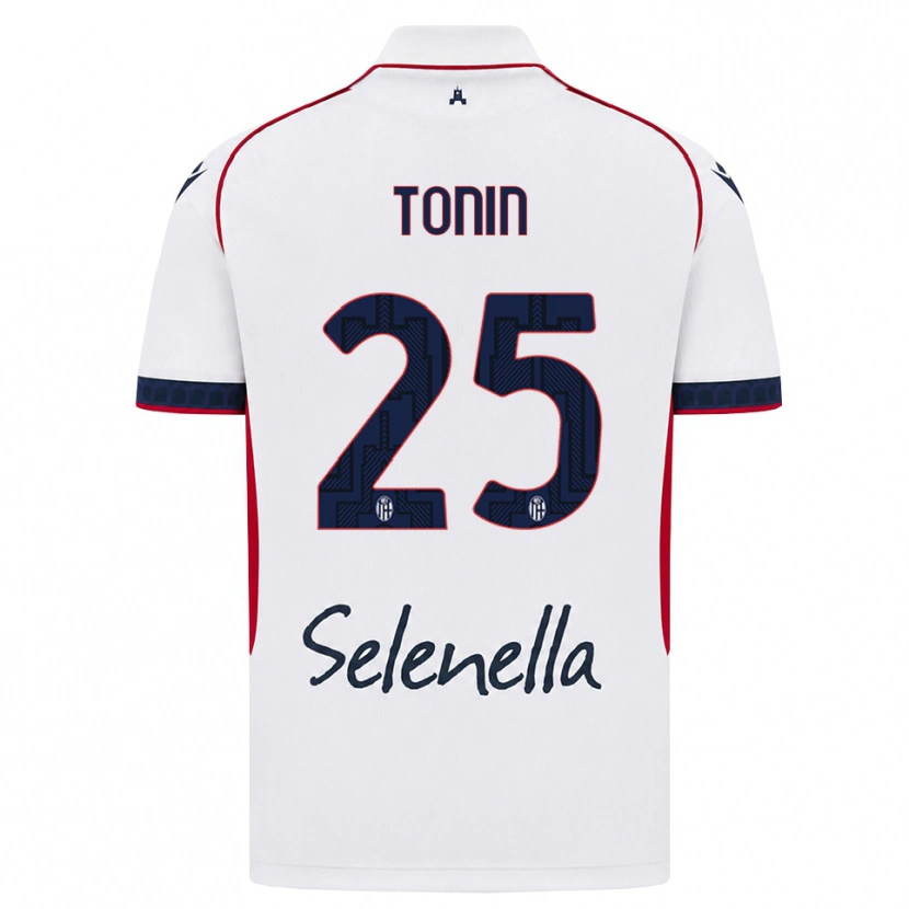 Danxen Kinder Federico Tonin #25 Weiß Rot Königsblau Auswärtstrikot Trikot 2026/27 T-Shirt Österreich