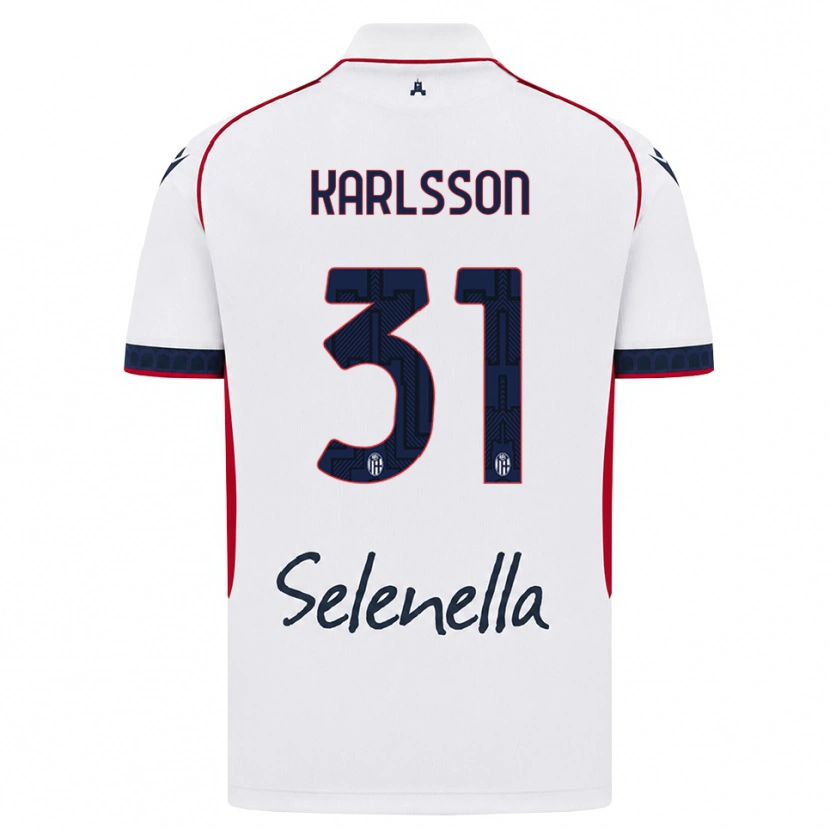 Danxen Kinder Kazper Karlsson #31 Weiß Rot Königsblau Auswärtstrikot Trikot 2026/27 T-Shirt Österreich