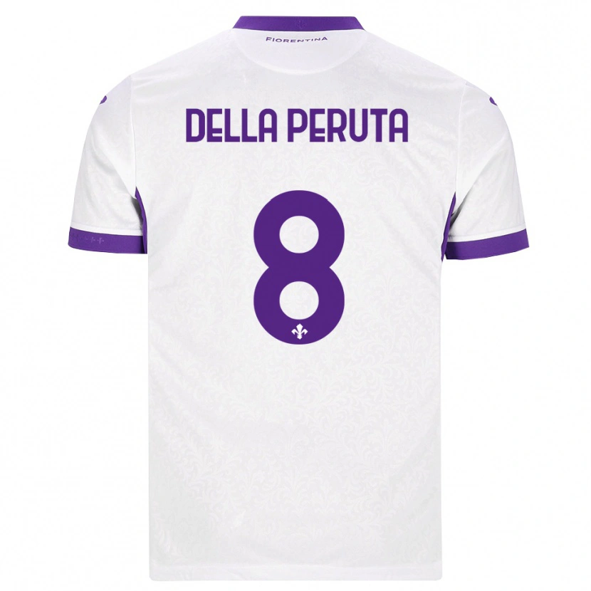 Danxen Kinder Victoria Della Peruta #8 Weiß Lila Auswärtstrikot Trikot 2026/27 T-Shirt Österreich