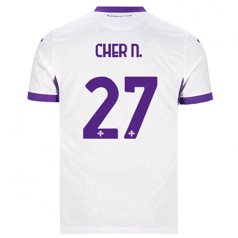 Danxen Kinder Cher Ndour #27 Weiß Lila Auswärtstrikot Trikot 2026/27 T-Shirt Österreich