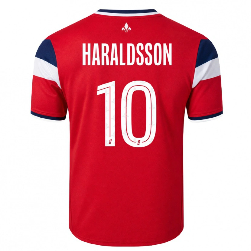 Danxen Herren Hákon Arnar Haraldsson #10 Rot Weiß Königsblau Heimtrikot Trikot 2026/27 T-Shirt Österreich