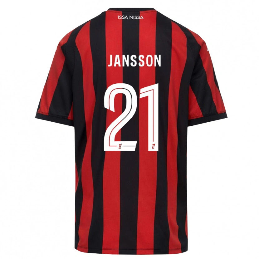 Danxen Herren Isak Jansson #21 Rot Schwarz Weiß Heimtrikot Trikot 2026/27 T-Shirt Österreich