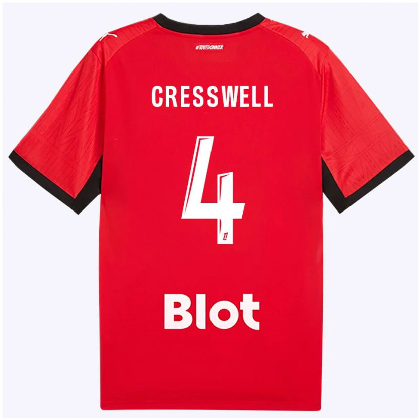 Danxen Herren Charlie Cresswell #4 Rot Schwarz Weiß Heimtrikot Trikot 2026/27 T-Shirt Österreich