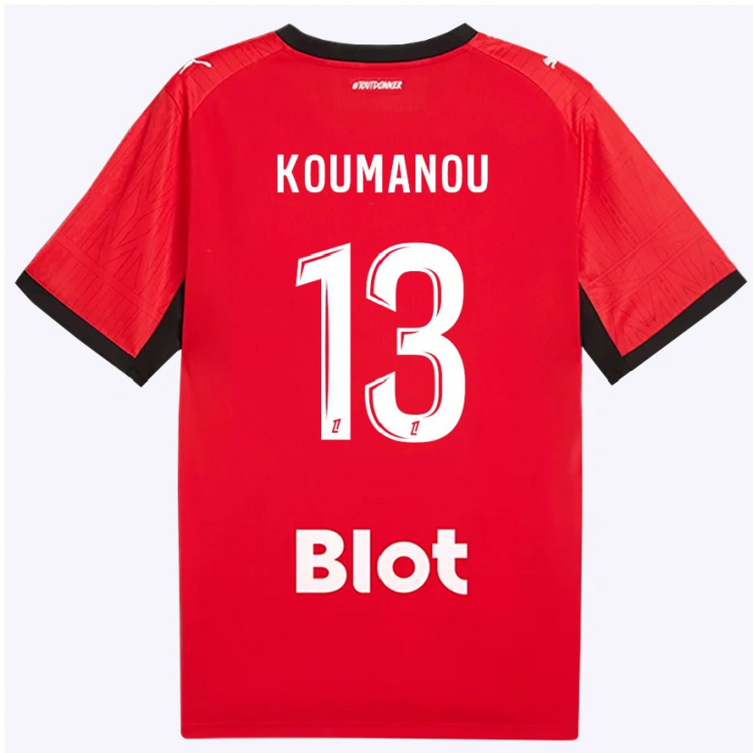 Danxen Herren Noa Koumanou #13 Rot Schwarz Weiß Heimtrikot Trikot 2026/27 T-Shirt Österreich