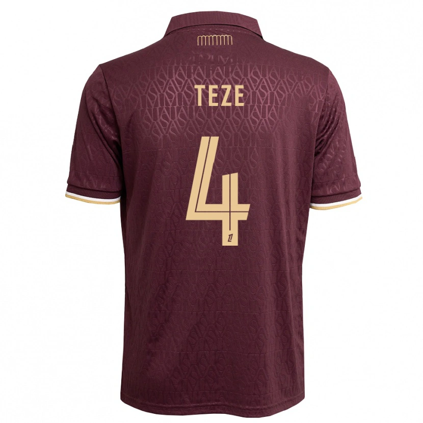 Danxen Herren Jordan Teze #4 Weinrot Sandbraun Auswärtstrikot Trikot 2026/27 T-Shirt Österreich