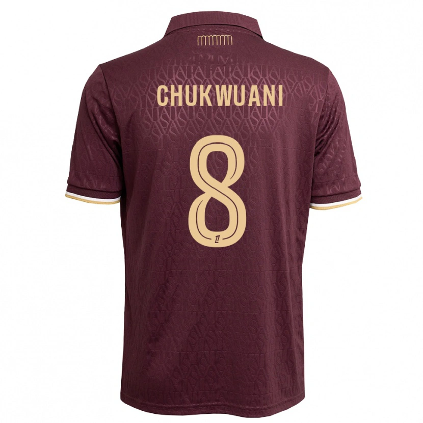 Danxen Herren Ekene Chukwuani #8 Weinrot Sandbraun Auswärtstrikot Trikot 2026/27 T-Shirt Österreich