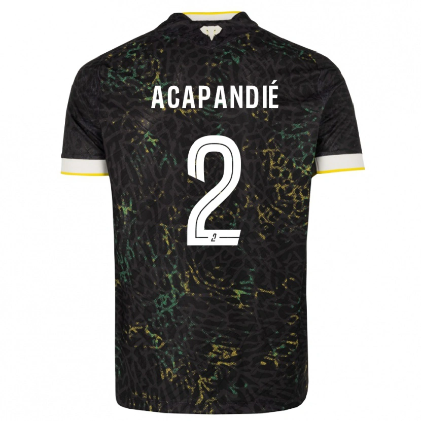 Danxen Herren Mathieu Acapandié #2 Schwarz Weiß Gelb Auswärtstrikot Trikot 2026/27 T-Shirt Österreich