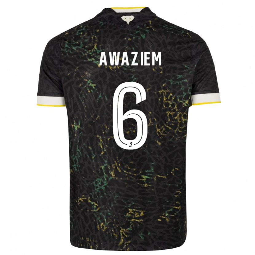 Danxen Herren Chidozie Awaziem #6 Schwarz Weiß Gelb Auswärtstrikot Trikot 2026/27 T-Shirt Österreich