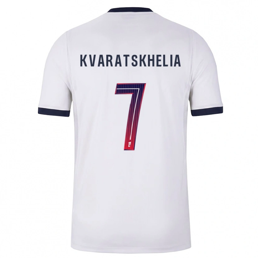 Danxen Herren Khvicha Kvaratskhelia #7 Weiß Schwarz Rot Auswärtstrikot Trikot 2026/27 T-Shirt Österreich