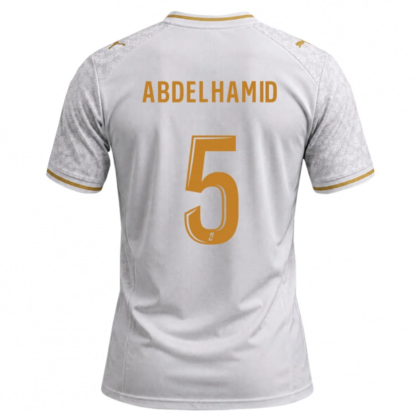 Danxen Herren Yunis Abdelhamid #5 Weiß Grau Goldrute Auswärtstrikot Trikot 2026/27 T-Shirt Österreich