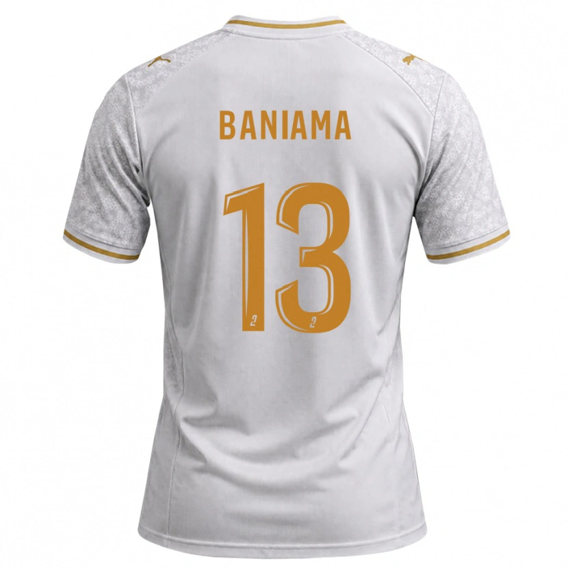 Danxen Herren Messie Baniama #13 Weiß Grau Goldrute Auswärtstrikot Trikot 2026/27 T-Shirt Österreich