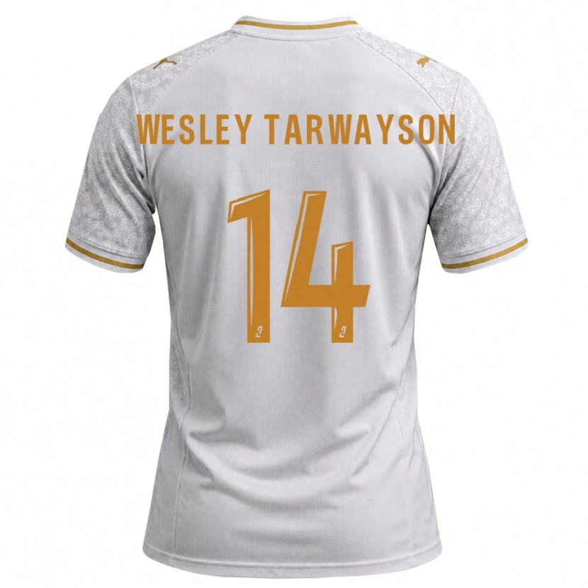 Danxen Herren James Wesley Tarwayson #14 Weiß Grau Goldrute Auswärtstrikot Trikot 2026/27 T-Shirt Österreich