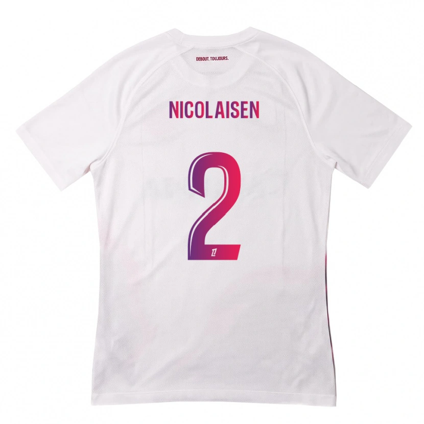 Danxen Herren Rasmus Nicolaisen #2 Weiß Pink Lila Auswärtstrikot Trikot 2026/27 T-Shirt Österreich
