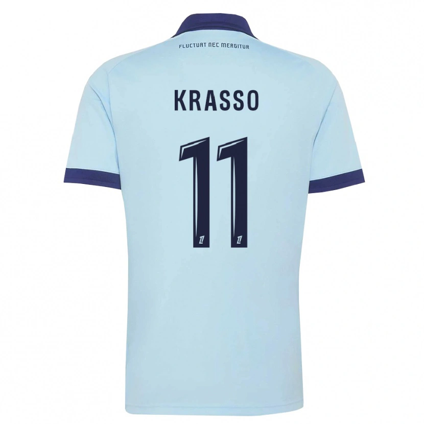 Danxen Herren Jean-Philippe Krasso #11 Kornblumenblau Schwarz Auswärtstrikot Trikot 2026/27 T-Shirt Österreich