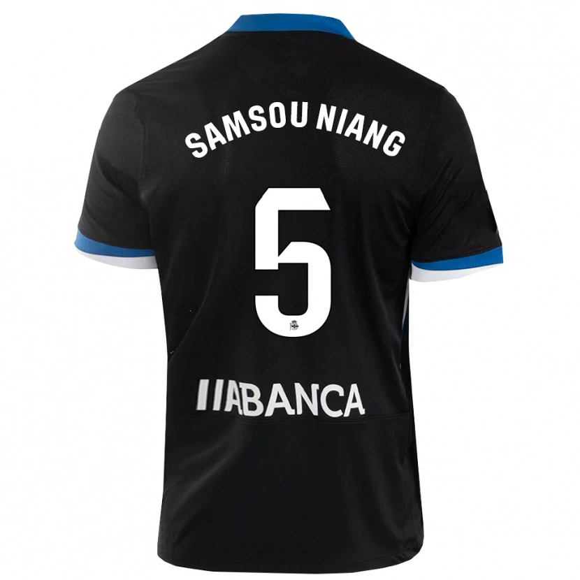 Danxen Herren Papa Samsou Niang #5 Schwarz Blau Weiß Auswärtstrikot Trikot 2026/27 T-Shirt Österreich