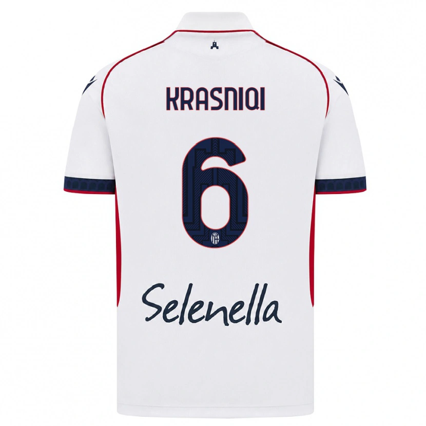 Danxen Herren Besalet Krasniqi #6 Weiß Rot Königsblau Auswärtstrikot Trikot 2026/27 T-Shirt Österreich