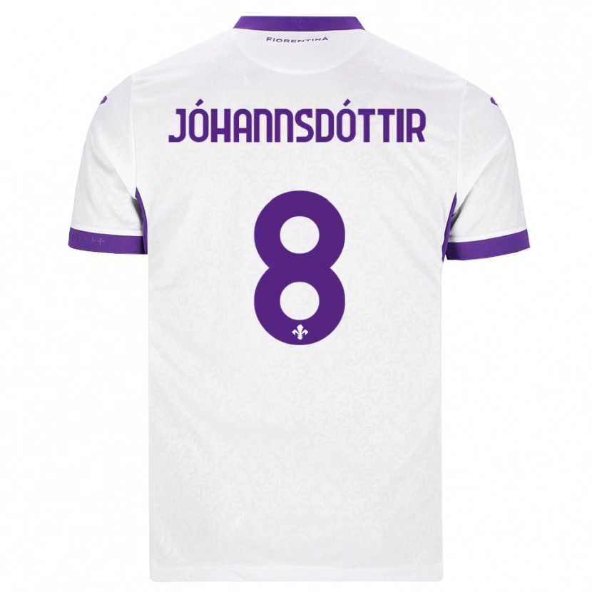 Danxen Herren Alexandra Jóhannsdóttir #8 Weiß Lila Auswärtstrikot Trikot 2026/27 T-Shirt Österreich