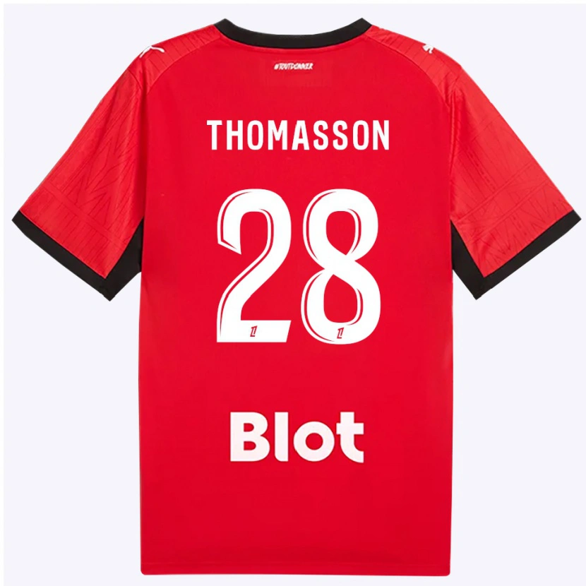 Danxen Damen Adrien Thomasson #28 Rot Schwarz Weiß Heimtrikot Trikot 2026/27 T-Shirt Österreich