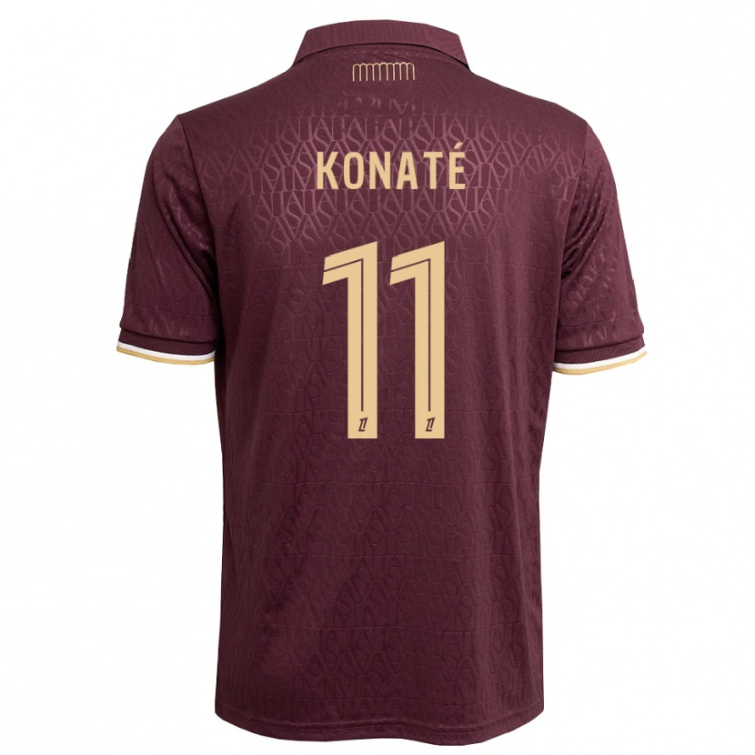 Danxen Damen Oumar Konaté #11 Weinrot Sandbraun Auswärtstrikot Trikot 2026/27 T-Shirt Österreich