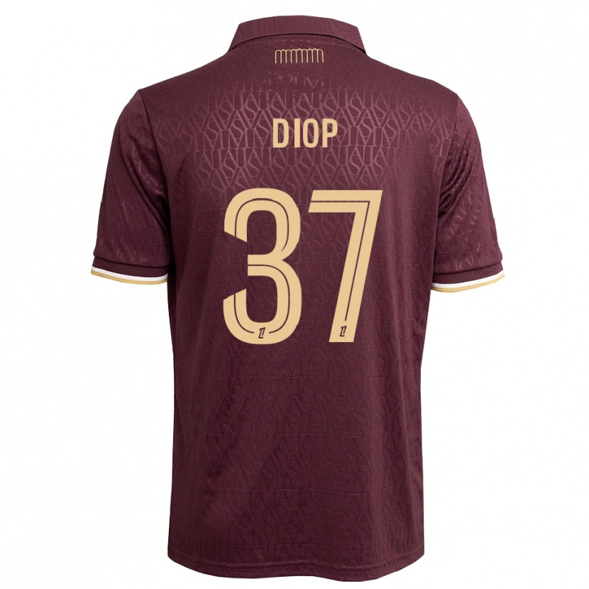 Danxen Damen Edan Diop #37 Weinrot Sandbraun Auswärtstrikot Trikot 2026/27 T-Shirt Österreich