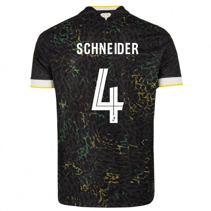 Danxen Damen Octave Schneider #4 Schwarz Weiß Gelb Auswärtstrikot Trikot 2026/27 T-Shirt Österreich