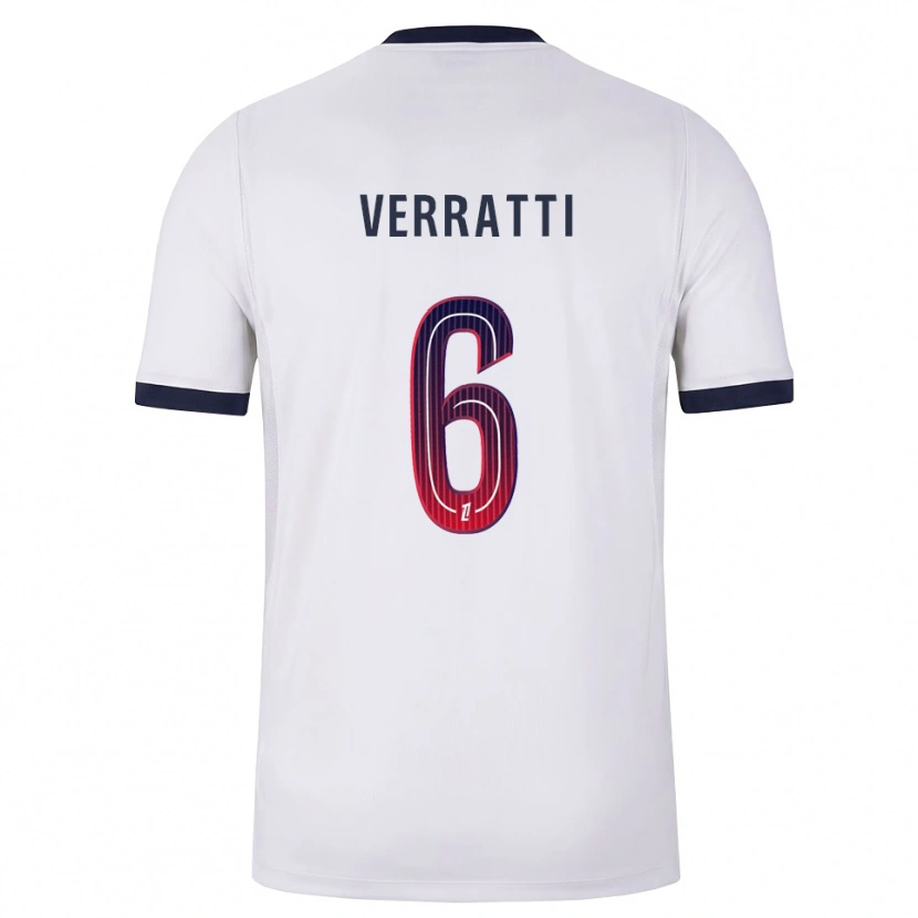 Danxen Damen Marco Verratti #6 Weiß Schwarz Rot Auswärtstrikot Trikot 2026/27 T-Shirt Österreich