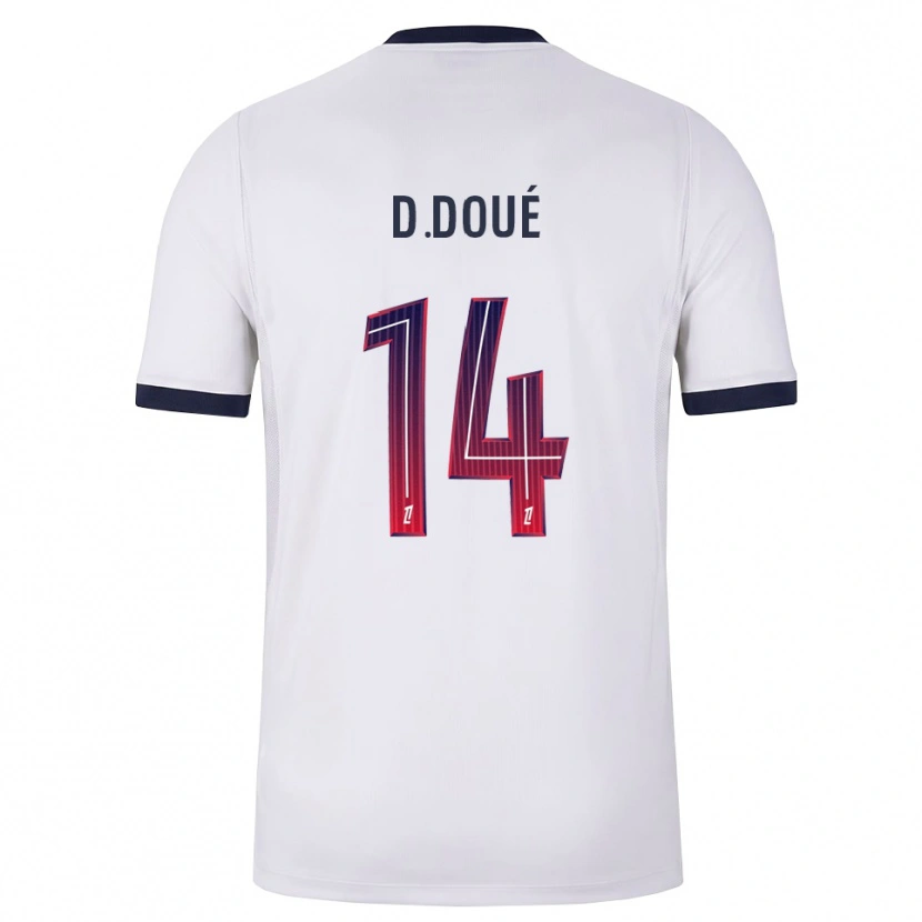 Danxen Damen Désiré Doué #14 Weiß Schwarz Rot Auswärtstrikot Trikot 2026/27 T-Shirt Österreich
