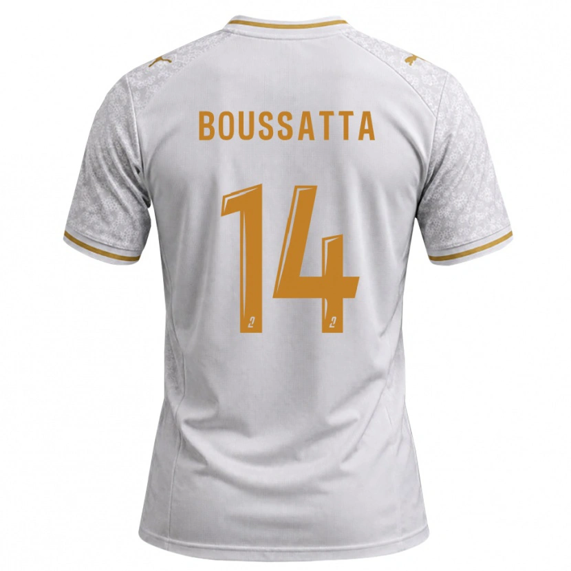 Danxen Damen Naïl Boussatta #14 Weiß Grau Goldrute Auswärtstrikot Trikot 2026/27 T-Shirt Österreich