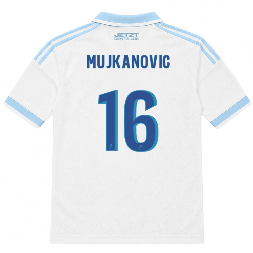 Danxen Damen Edin Mujkanovic #16 Hellblau Weiß Rot Auswärtstrikot Trikot 2026/27 T-Shirt Österreich